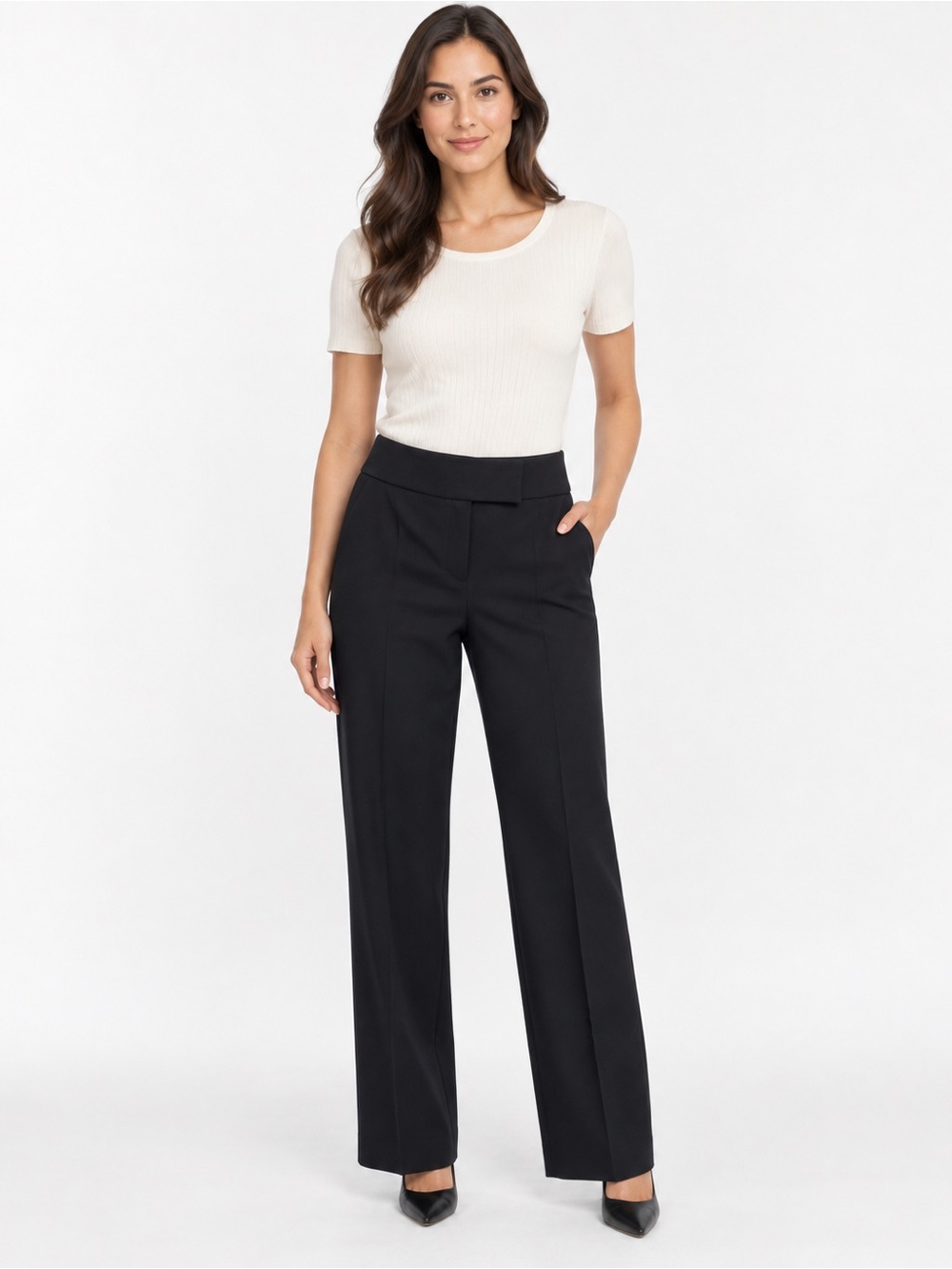S Max Mara Black Wide Leg Dress Pants Trousers Made in Hungary Size 6